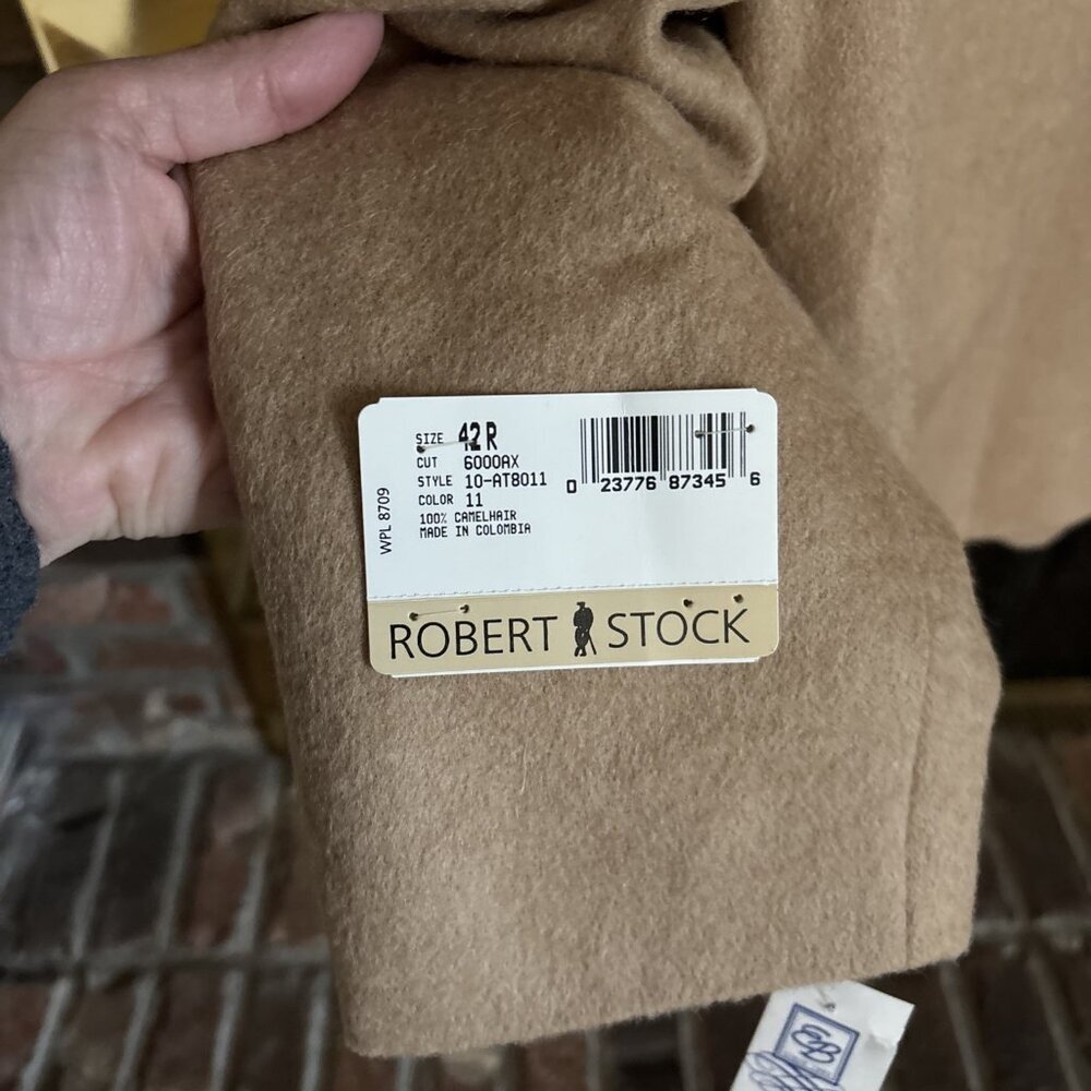 Robert Stock 42R 100% Camel Hair 2 Button Blazer jacket Old Money NWT Vintage - Picture 3 of 7